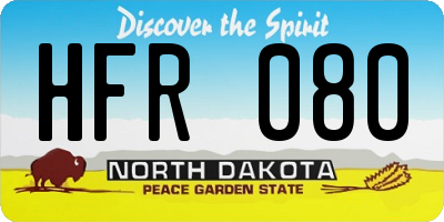 ND license plate HFR080
