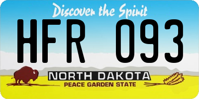 ND license plate HFR093