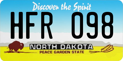 ND license plate HFR098