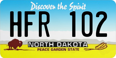 ND license plate HFR102
