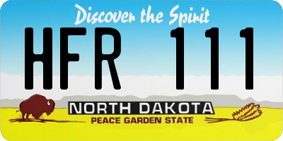ND license plate HFR111