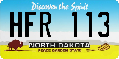 ND license plate HFR113