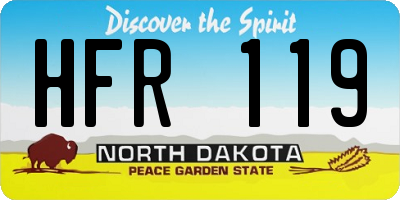 ND license plate HFR119