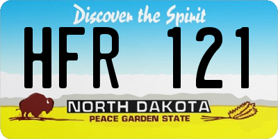 ND license plate HFR121