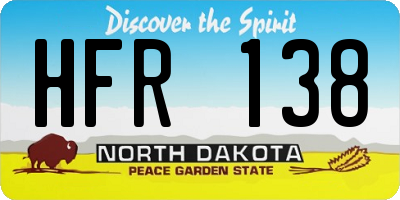 ND license plate HFR138
