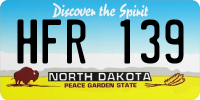 ND license plate HFR139