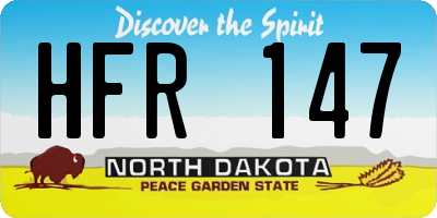 ND license plate HFR147