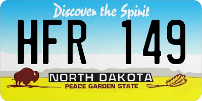 ND license plate HFR149