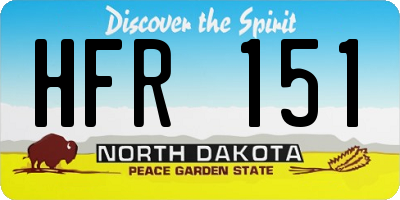 ND license plate HFR151