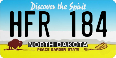 ND license plate HFR184