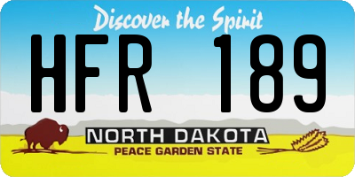ND license plate HFR189