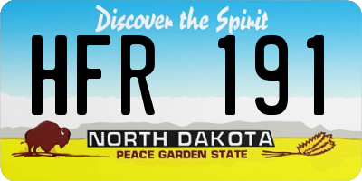 ND license plate HFR191