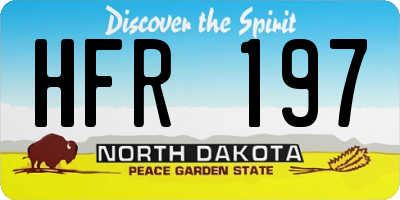 ND license plate HFR197