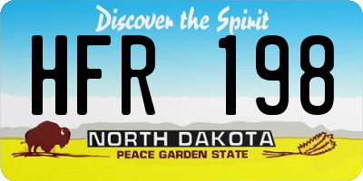 ND license plate HFR198