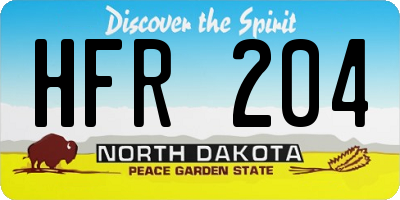ND license plate HFR204