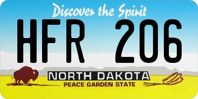 ND license plate HFR206