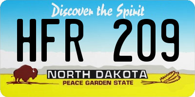 ND license plate HFR209