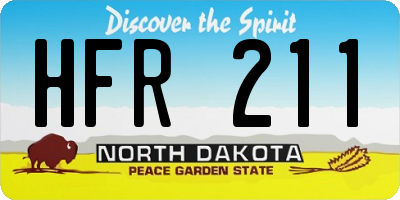 ND license plate HFR211
