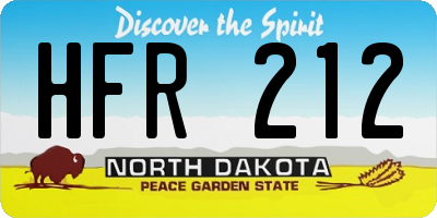 ND license plate HFR212