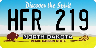 ND license plate HFR219