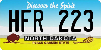 ND license plate HFR223