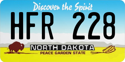 ND license plate HFR228
