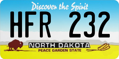 ND license plate HFR232