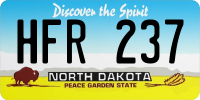 ND license plate HFR237