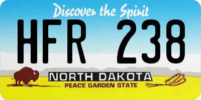 ND license plate HFR238