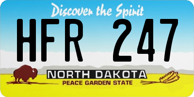 ND license plate HFR247