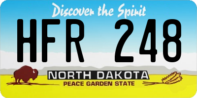 ND license plate HFR248