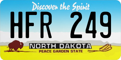 ND license plate HFR249