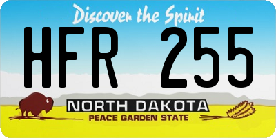 ND license plate HFR255