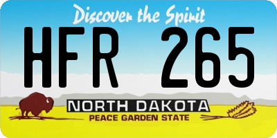 ND license plate HFR265