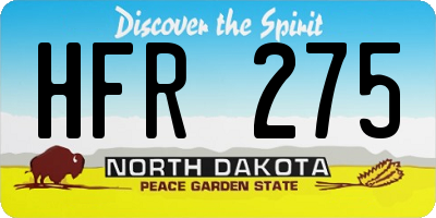 ND license plate HFR275