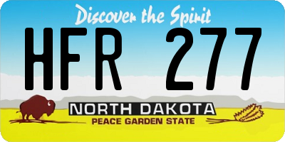 ND license plate HFR277
