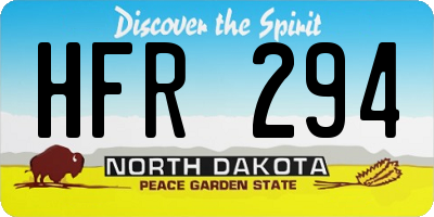ND license plate HFR294
