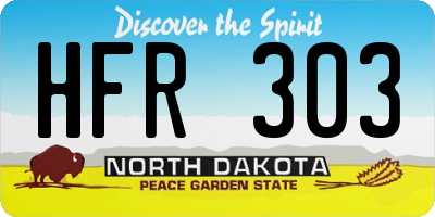 ND license plate HFR303