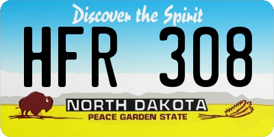 ND license plate HFR308