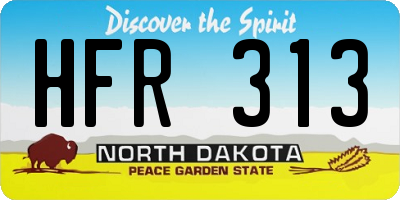 ND license plate HFR313