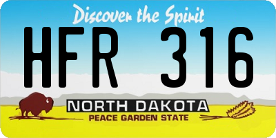 ND license plate HFR316