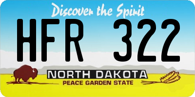 ND license plate HFR322
