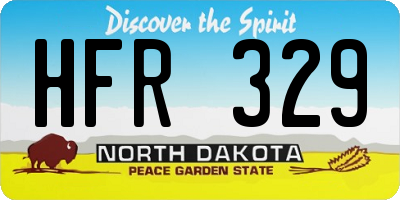 ND license plate HFR329