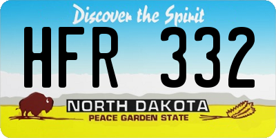 ND license plate HFR332