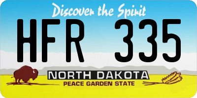 ND license plate HFR335