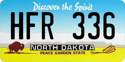 ND license plate HFR336