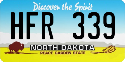 ND license plate HFR339