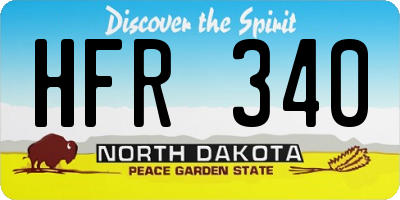 ND license plate HFR340