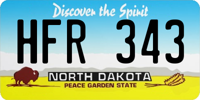 ND license plate HFR343