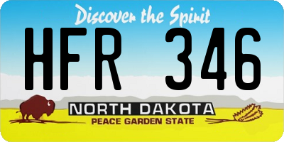 ND license plate HFR346